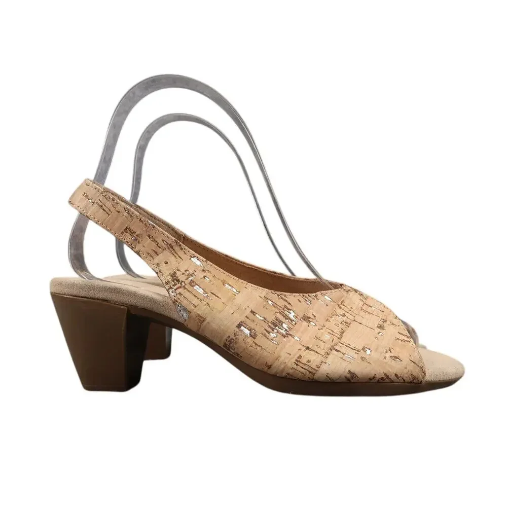 Munro Shoes Womens 5.5 Sandals Slingback Heel Open Toe Comfort Fashion Rochelle